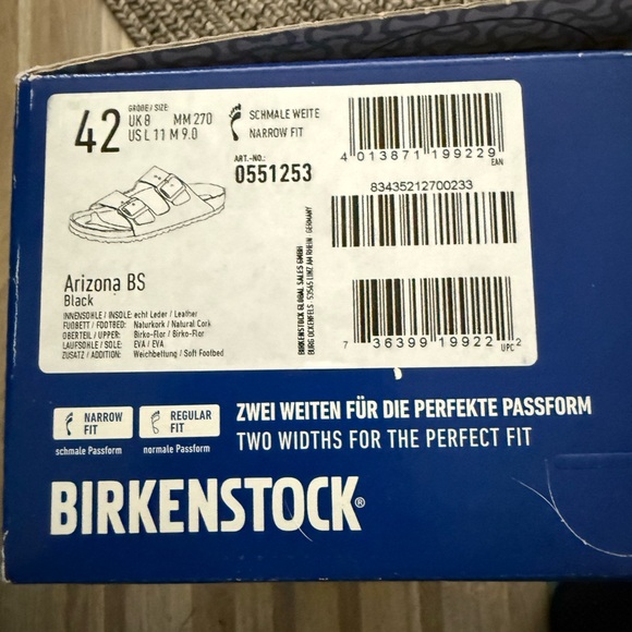New Birkenstock unisex Black Sandals size 42 R1 - Picture 8 of 9